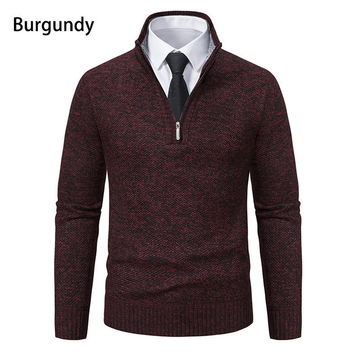 Herren Strickpullover mit modernem Reißverschluss und strukturiertem Design Echoarchiv