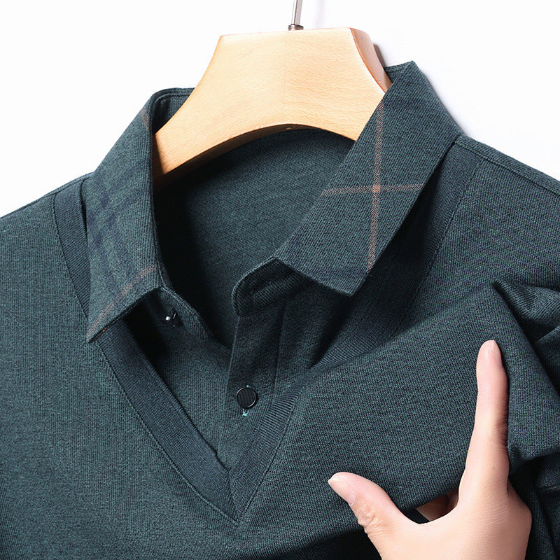 Herren eleganter V-Ausschnitt Pullover mit strukturiertem Kragen und modernem Design Echoarchiv