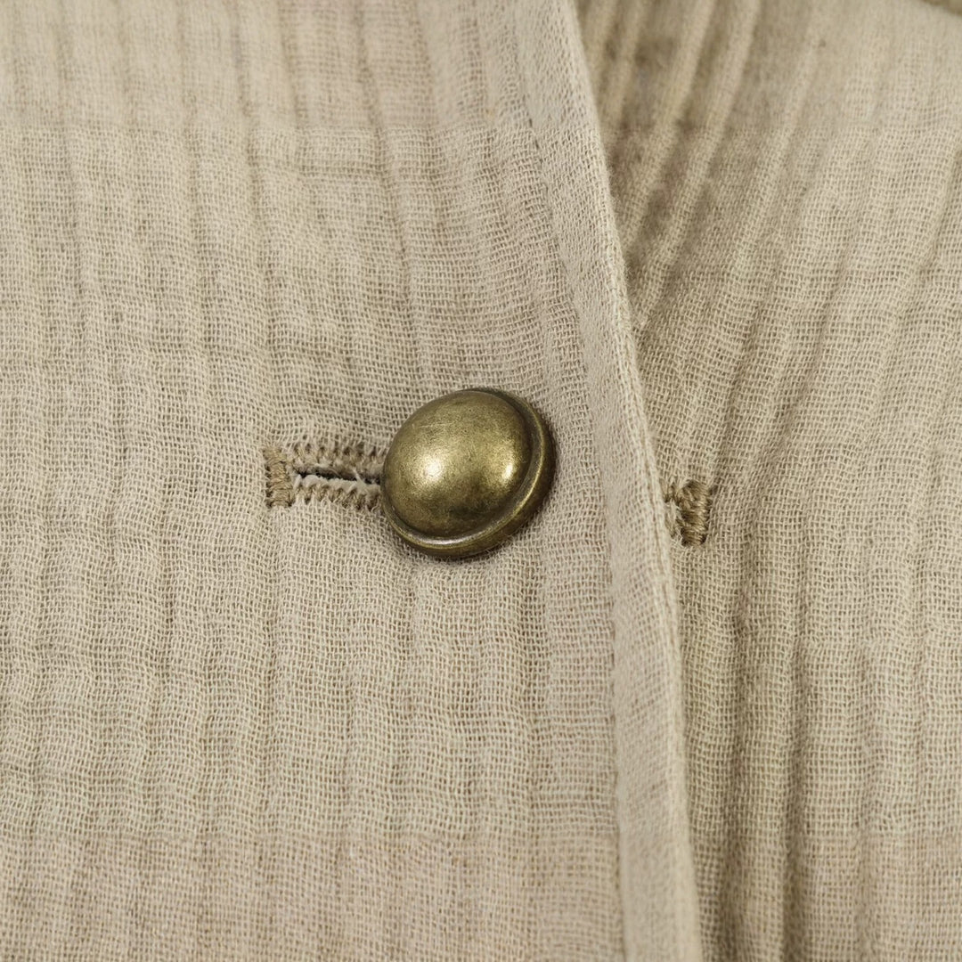 Damen leichte taillierte Baumwollblazer-Jacke mit Stehkragen und Zierknopfleiste Echo Archiv