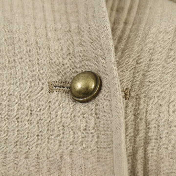 Damen leichte taillierte Baumwollblazer-Jacke mit Stehkragen und Zierknopfleiste Echo Archiv