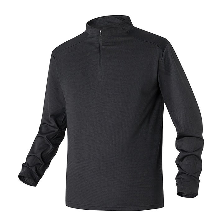 Herren Technisches Langarmshirt mit Stehkragen und halbem Reißverschluss Echoarchiv