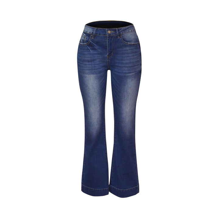 Damen High-Waist Schlagjeans mit tailliertem Schnitt und dekorativer Vordernaht Echo Archiv