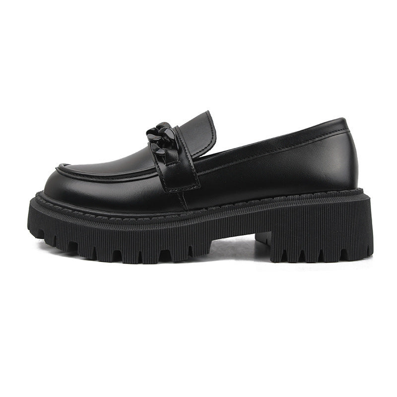 Damen Modische Slip-On-Loafer mit dicker Profilsohle und Kettenapplikation Echoarchiv