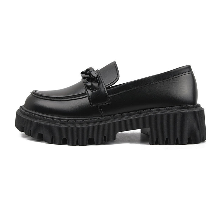 Damen Modische Slip-On-Loafer mit dicker Profilsohle und Kettenapplikation Echoarchiv