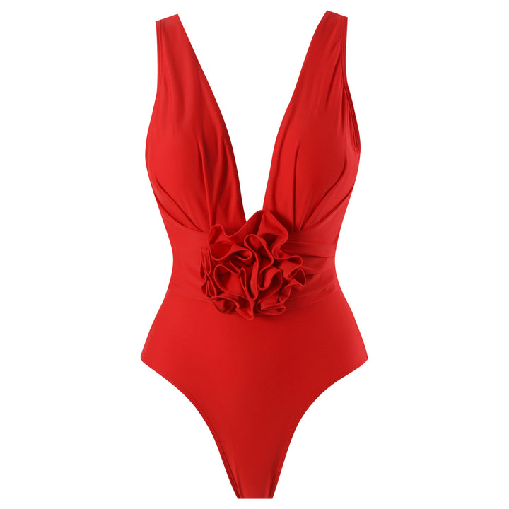 Damen Bademode-Set mit floralem Einschnitt und elegantem Rüschendesign Echo Archiv