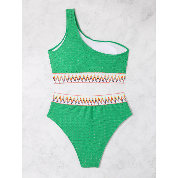 Damen Einseitiger Bikini mit hohem Beinausschnitt und modischem Wickeldetail Echo Archiv