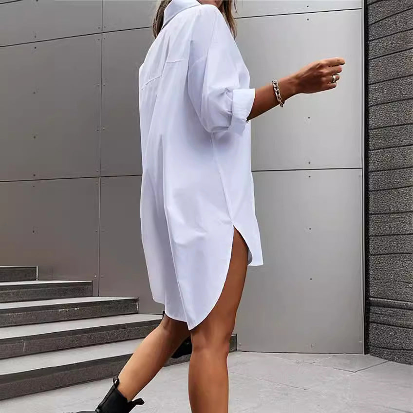 Damen chemisierter Oversized-Hemdblusenkleid – Lunéa