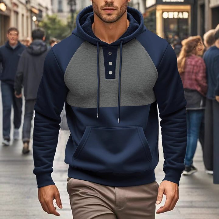 Herren Sportlicher Kapuzenpullover mit trendigem Zwei-Farben-Design Echoarchiv