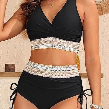 Damen Bikini-Set mit Wickeloberteil und verstellbarem Bund Echo Archiv