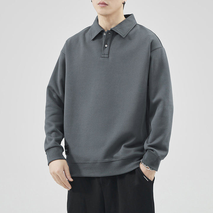 Herren lässiger Sweater mit Polokragen und hochwertigen Materialien Echoarchiv