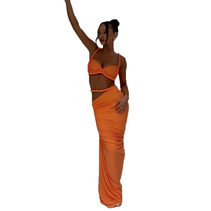 Damen Maxikleid mit raffiniertem Wickeldesign und zarten Spitzenakzenten Echo Archiv