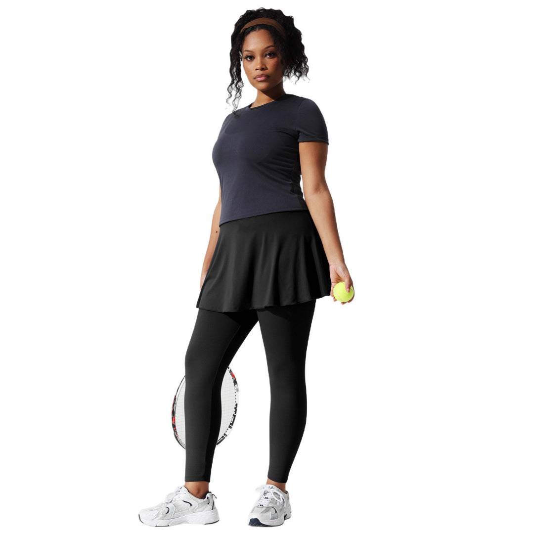 Damen Thermal-Leggings mit integriertem Sportrock und Fleece-Futter echoarchiv-
