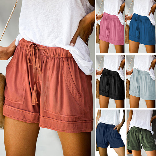 Damen Bequeme Sommer-Shorts mit elastischem Bund und praktischen Taschen Echo Archiv