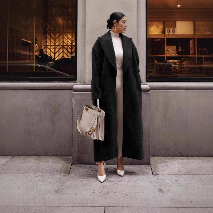 Damen Eleganter und warmer Wollmantel mit schmalem Schnitt Echoarchiv