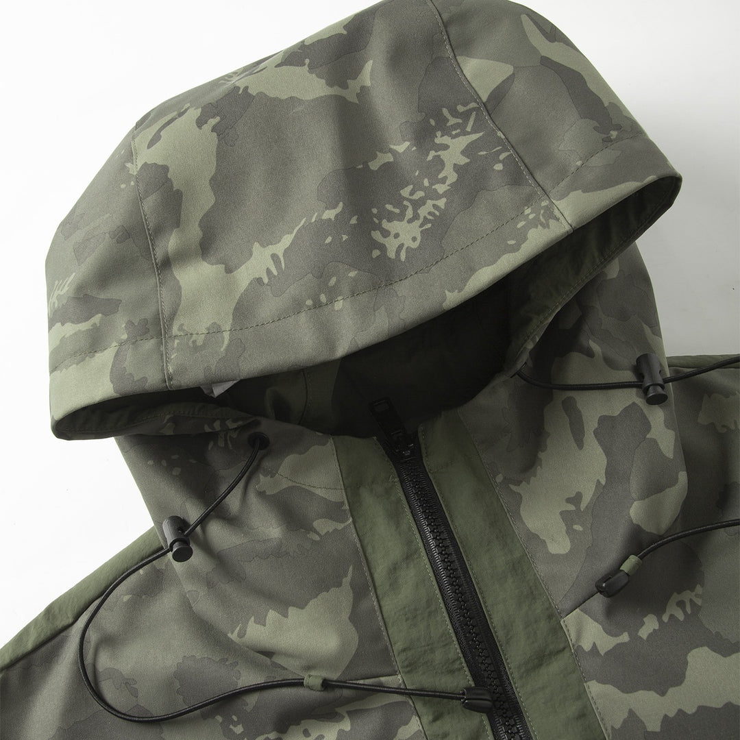 Herren Camouflage-Anorak mit Kapuze, halbem Reißverschluss und wasserabweisender Beschichtung Echoarchiv