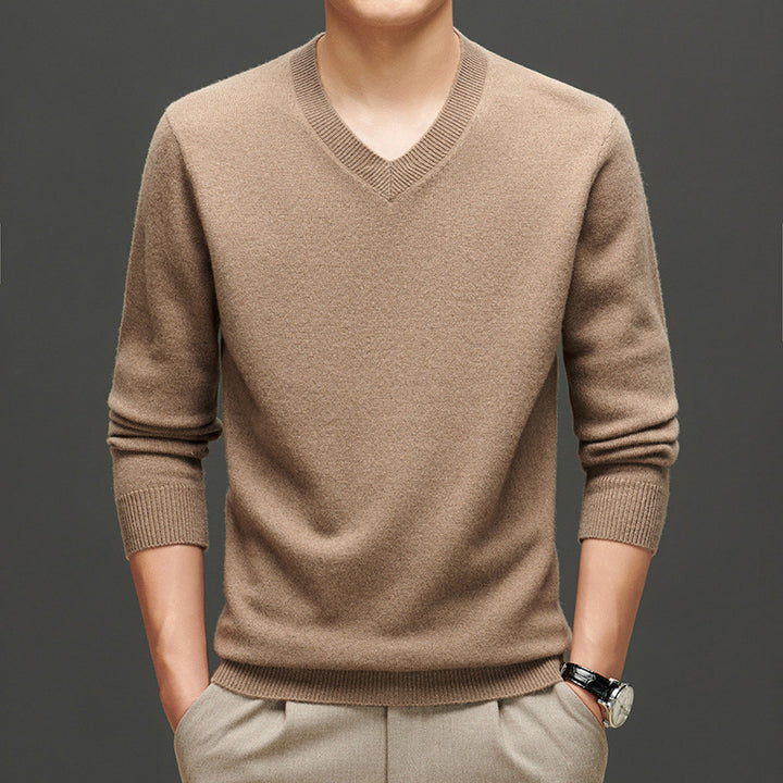 Herren feiner V-Ausschnitt Pullover Echoarchiv