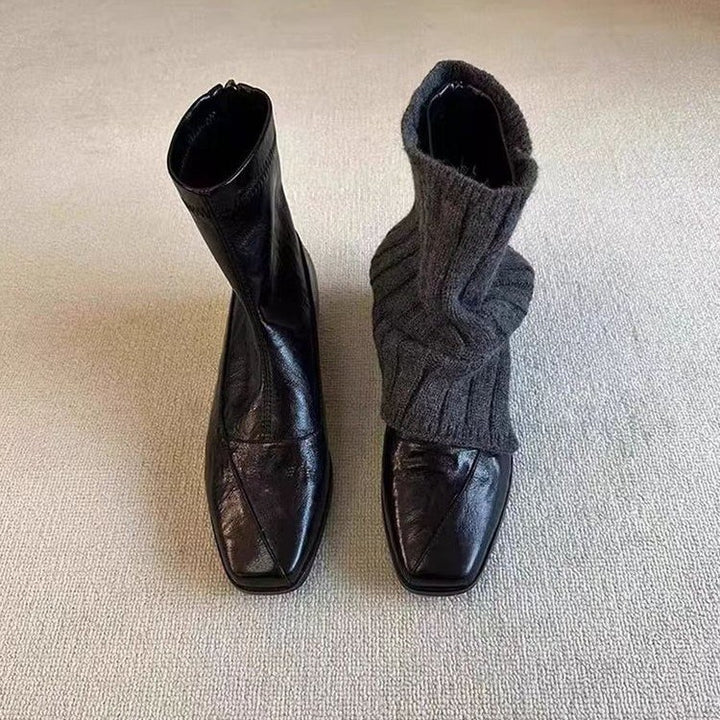 Damen Modische und bequeme Stiefeletten mit gestricktem Obermaterial – Varelle