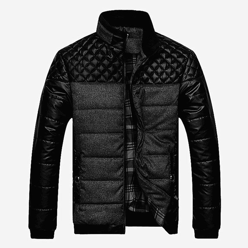 Herren Steppjacke im Materialmix mit wattierter Füllung und Stehkragen Echo Archiv