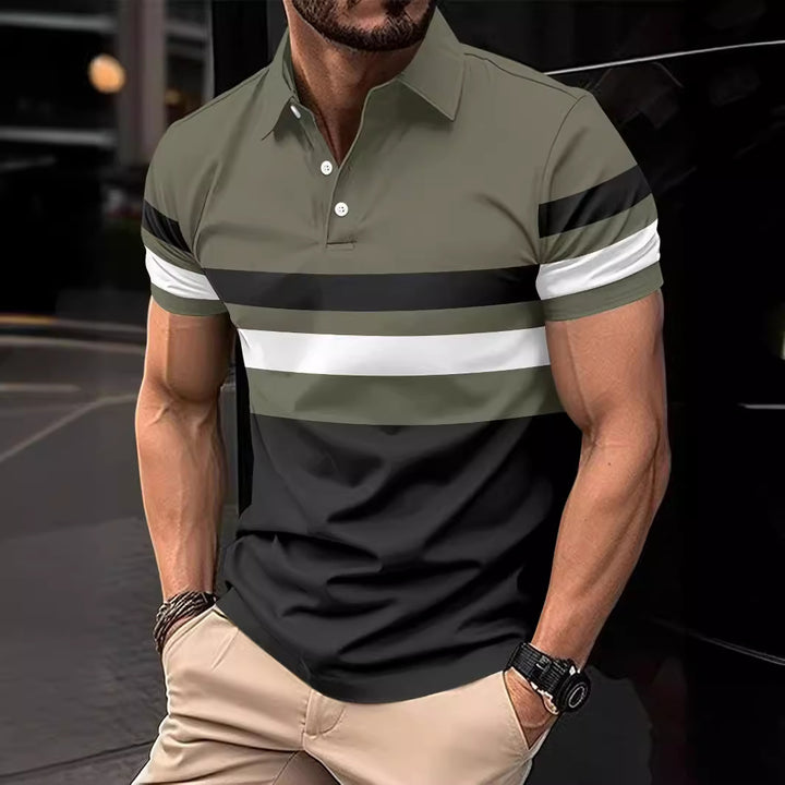 Herren Trendy Gestreiftes Aktiv Polo-Shirt Echoarchiv
