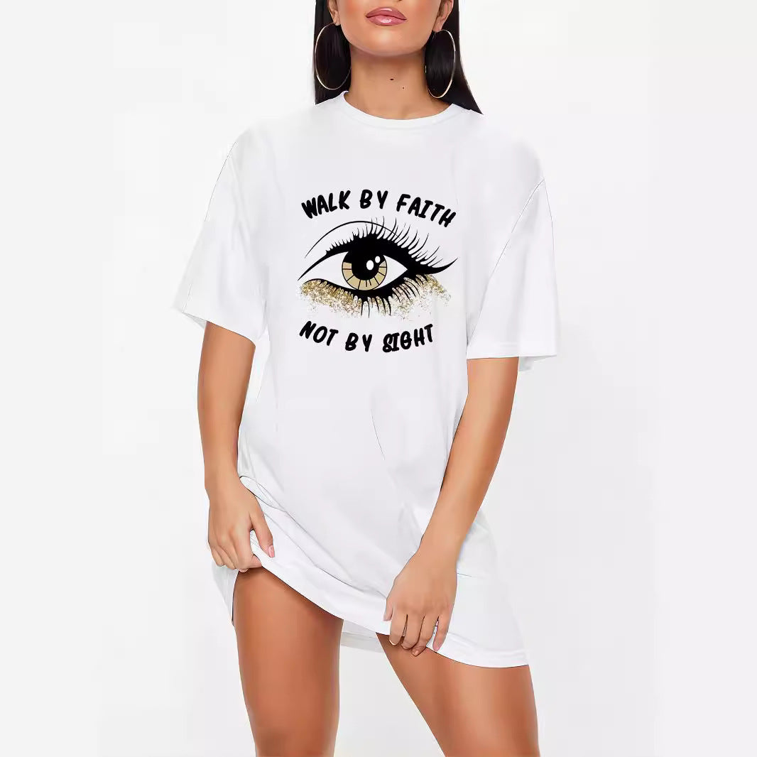 Damen Oversized T-Shirt mit inspirierendem Schriftzug und auffälligem Grafikdesign Echo Archiv