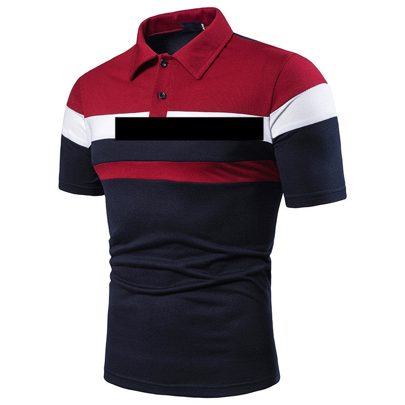 Herren Kurzarm Poloshirt mit modernen Farbstreifen Echoarchiv