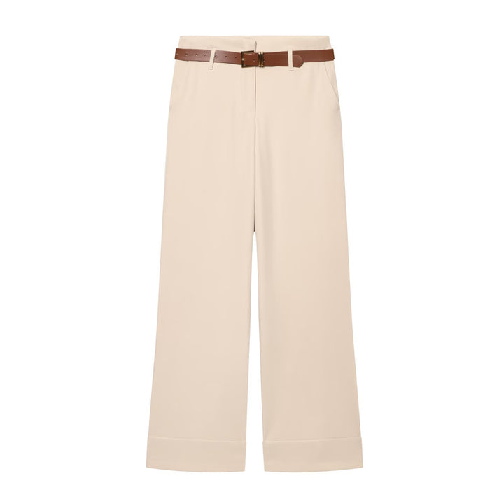 Damen Hochtaillierte Wide‑Leg‑Hose mit Bügelfalte, Gürtelschlaufen und verdeckter Knopfleiste Echo Archiv