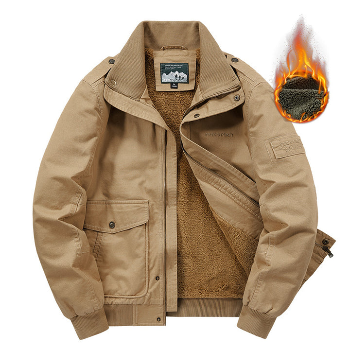 Herren Thermo-Field-Bomberjacke mit Teddyfutter, Stehkragen und Utility-Taschen Echo Archiv