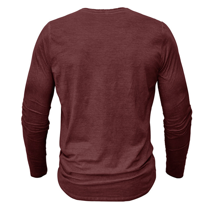 Herren Langarm-Henley-Shirt mit feiner Knopfleiste und elegantem Schnitt Echoarchiv