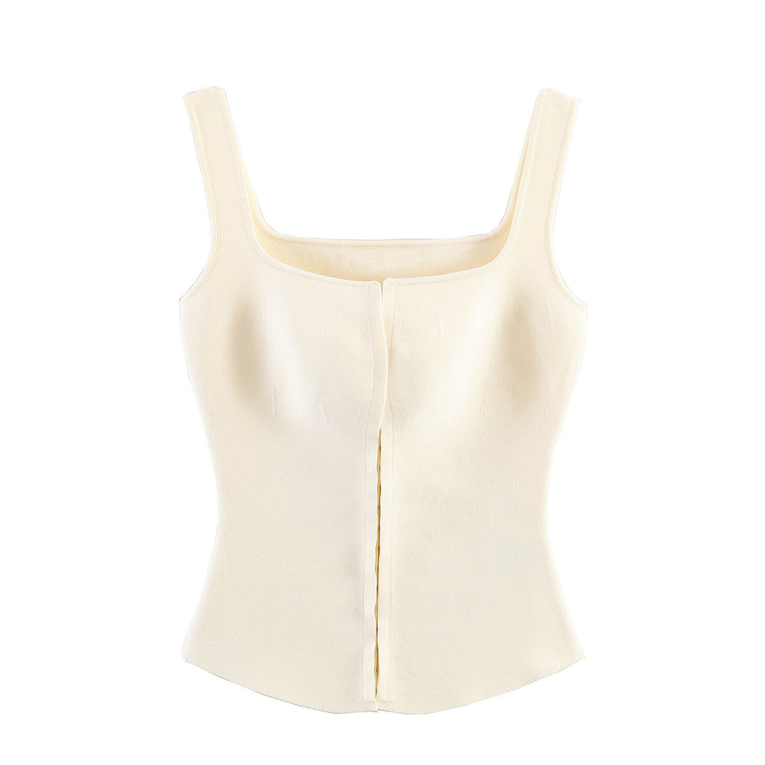 Damen tailliertes Camisole-Top mit quadratischem Ausschnitt und elastischem Material Echo Archiv