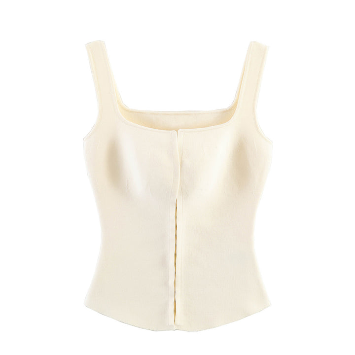 Damen tailliertes Camisole-Top mit quadratischem Ausschnitt und elastischem Material Echo Archiv