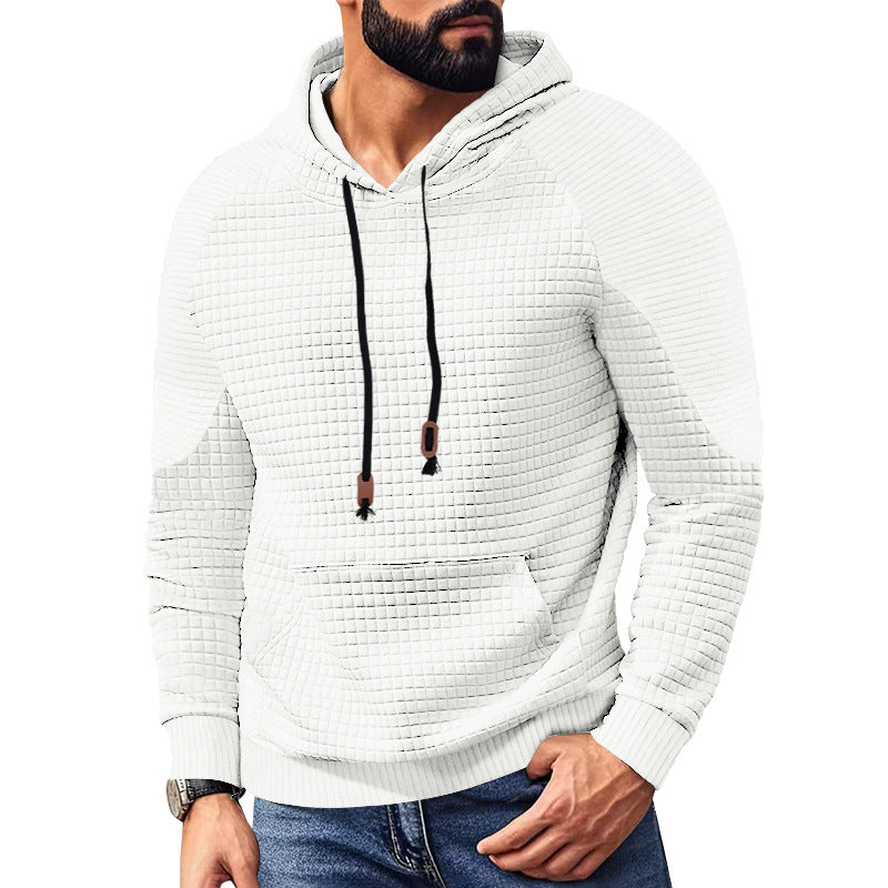 Herren nan Kapuzenpullover mit quadratischer Struktur, Raglanärmeln und Kängurutasche Echo Archiv