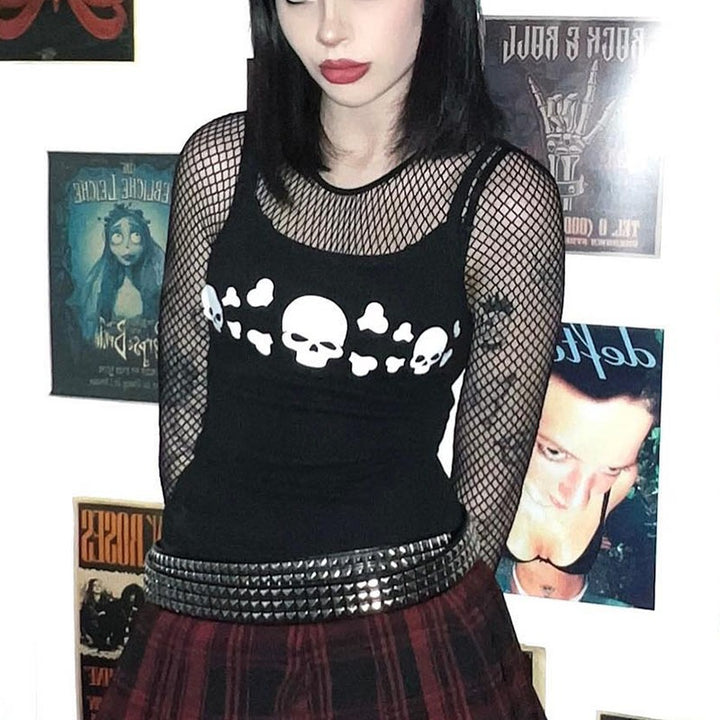 Damen Tanktop mit auffälligem Totenkopf-Design Echo Archiv