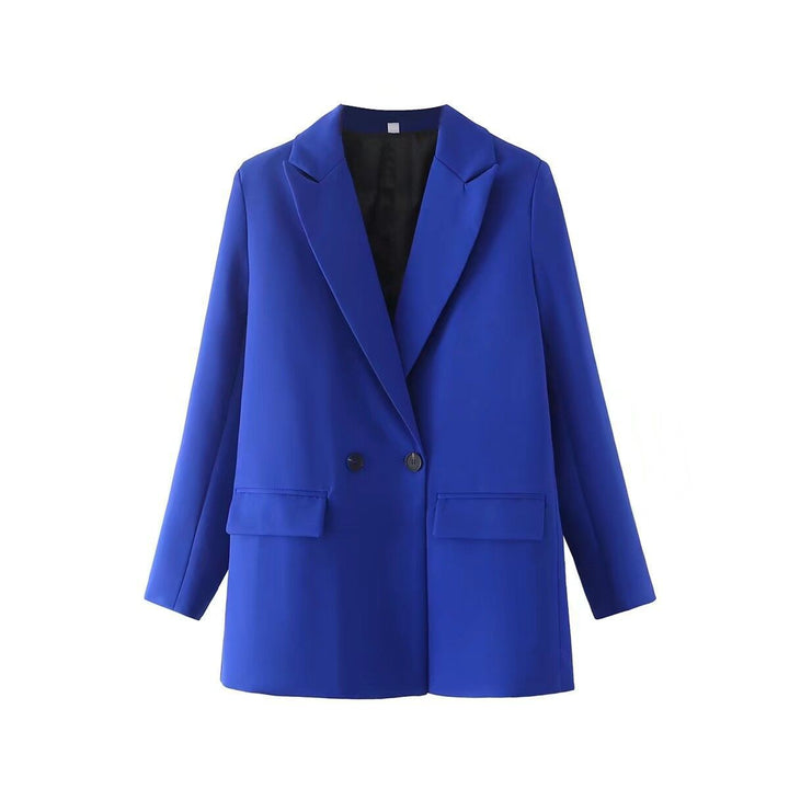 Damen Oversize Doppelreihiger Blazer mit fallendem Revers und weicher Innenfütterung – Valéne