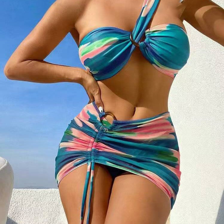 Damen Cropped Bikini-Set mit verspieltem Rüschendesign und elegantem Bindeträgersystem Echo Archiv