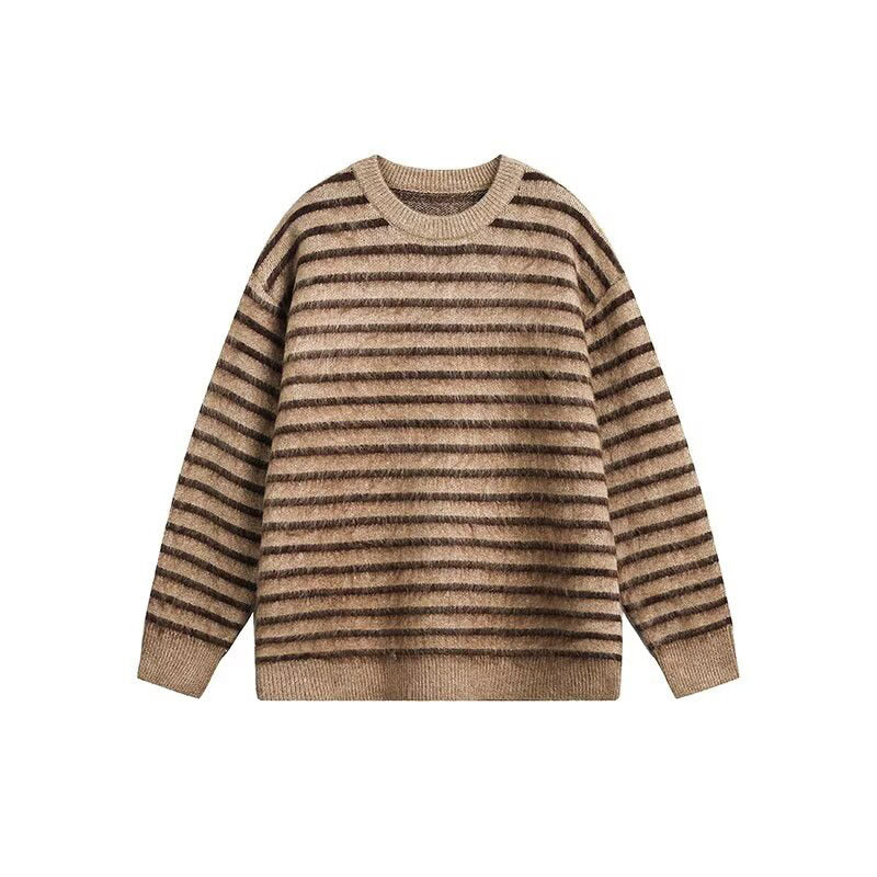 Damen Grobstrickpullover mit strukturiertem Streifenmuster Echoarchiv