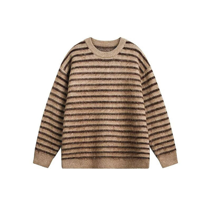 Damen Grobstrickpullover mit strukturiertem Streifenmuster Echoarchiv
