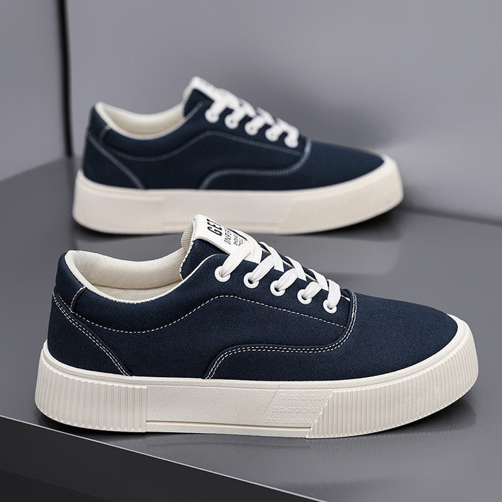 Unisex Leichter Canvas-Low-Top Sneaker mit dicker Plateau-Gummisohle – Norré
