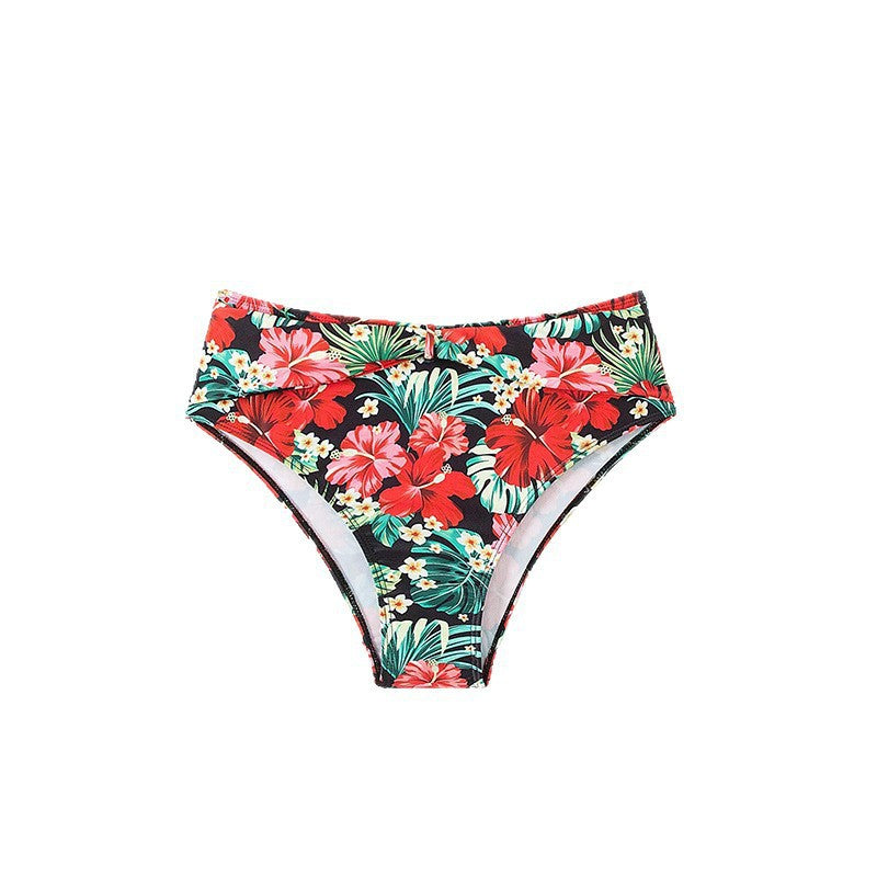 Damen Hochgeschnittener Floral-Bikini mit Raffung und elastischem Bund Echo Archiv
