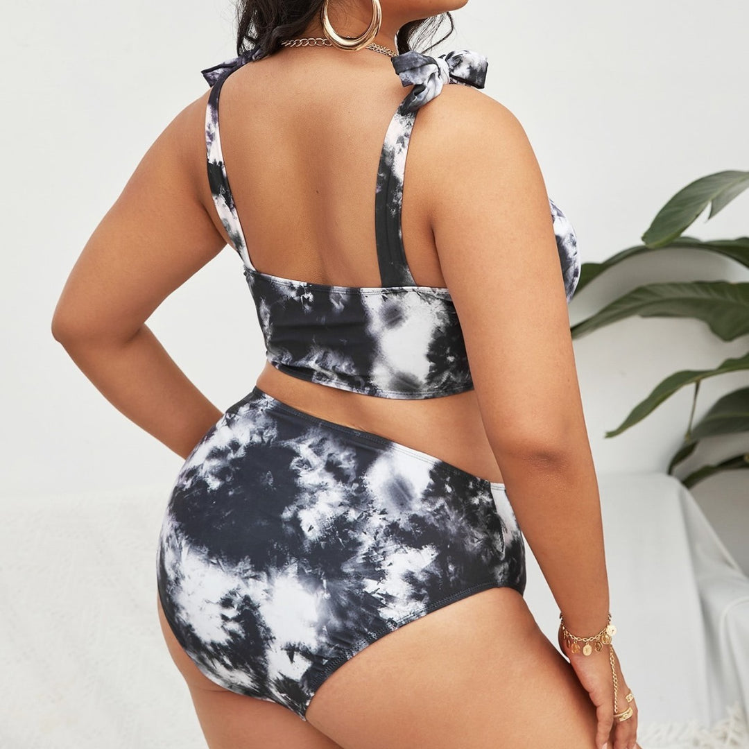 Damen Hochtailliertes Bikini-Set mit verspieltem Oberteil und elegantem Trägerdesign Echo Archiv