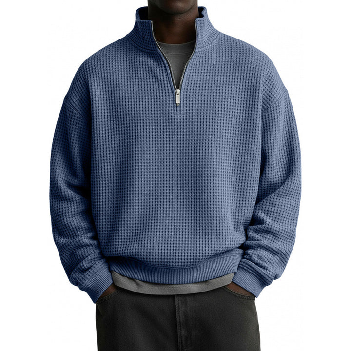 Herren Sportlicher Stehkragenpullover mit Reißverschluss Echoarchiv