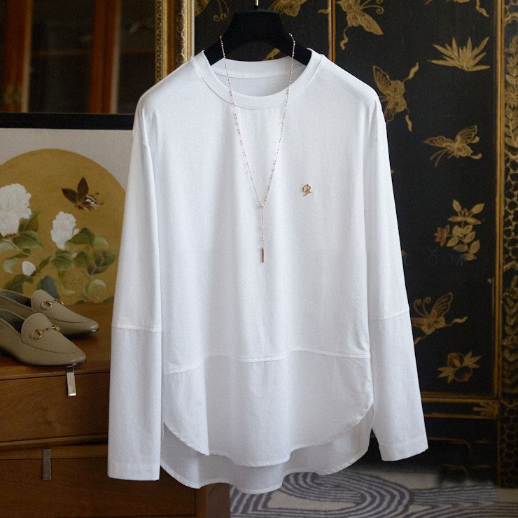 Damen Lässiges Langarmshirt mit elegantem Schnitt Echoarchiv