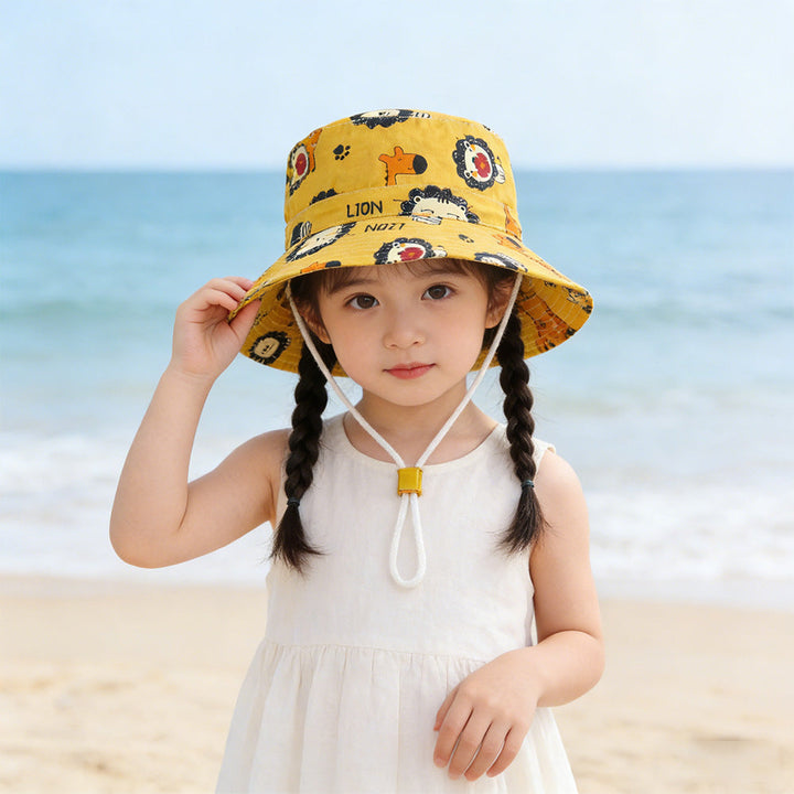 Unisex nan Kinder Sonnenhut mit breiter Krempe verstellbarem Kinnband und Einhornprint  Echo Archiv