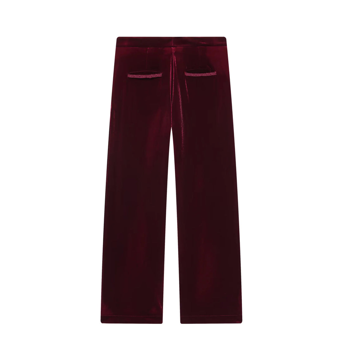 Damen weite Samt-Hose mit hoher Taille, geradem Bein und seitlichen Eingrifftaschen – Avélisse