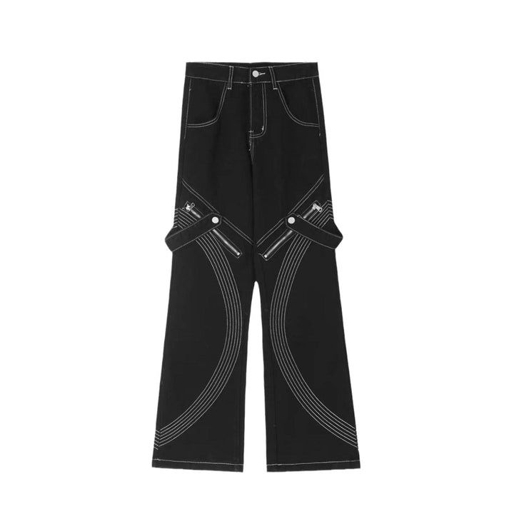 Herren modische Cargo-Hosen mit stylischen Zipper-Details und kontrastierenden Nähten Echoarchiv