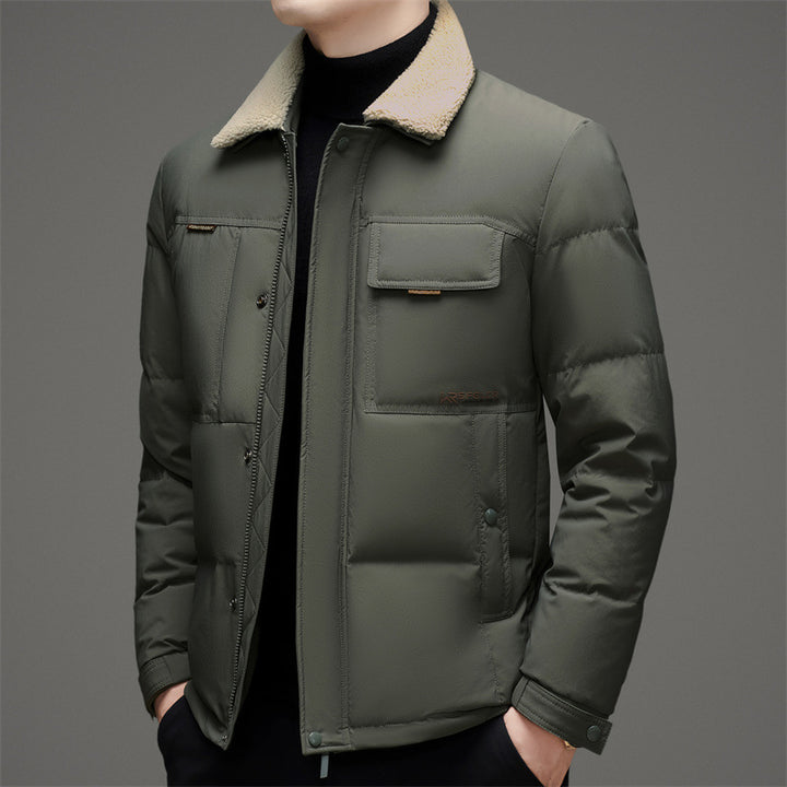 Herren gesteppte Winterjacke mit Baumwollkragen Echoarchiv