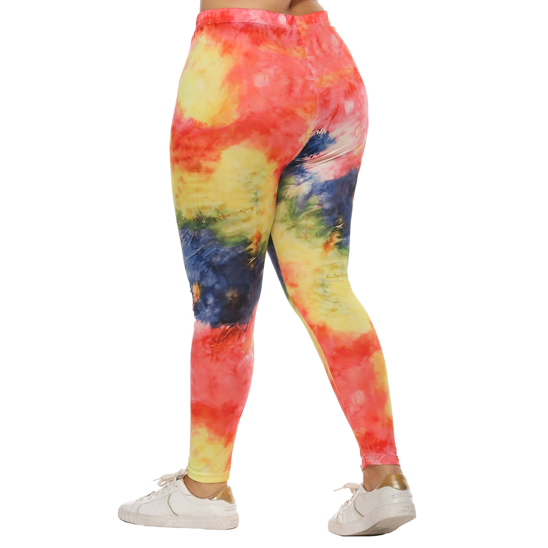 Damen farbenfrohe Leggings mit modernem Batikmuster Echo Archiv