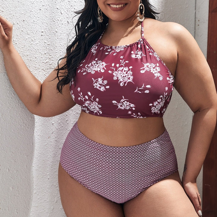 Damen Bikiniset mit floralem Oberteil und hoch geschnittenem Höschen Echo Archiv