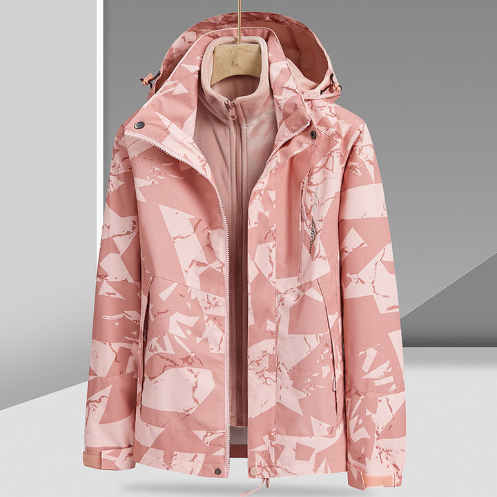 Herren Wasserabweisende Outdoor-Jacke mit integrierter Fleece-Innenjacke Echo Archiv