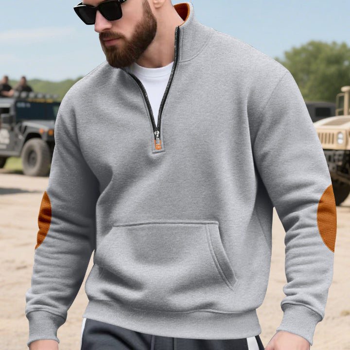 Herren Hoodie mit modischem Stehkragen und Kontrastdetails Echoarchiv