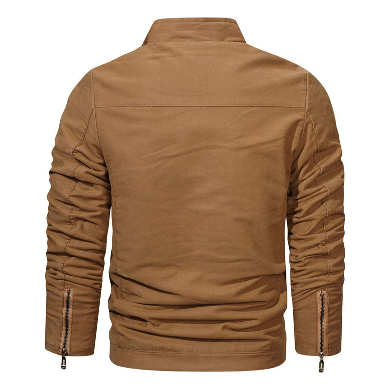 Herren Slim-Fit Canvas-Blouson mit hochschließendem Kragen und Reißverschluss Echo Archiv